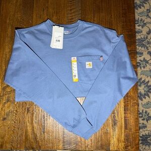 Carhartt Flame Resistant (FR) Cat 2 Men's Blue long sleeve shirt- size small